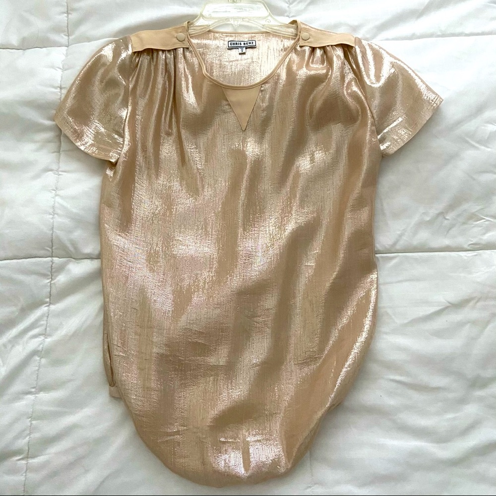 Chris Benz Shimmer Metallic Blouse
